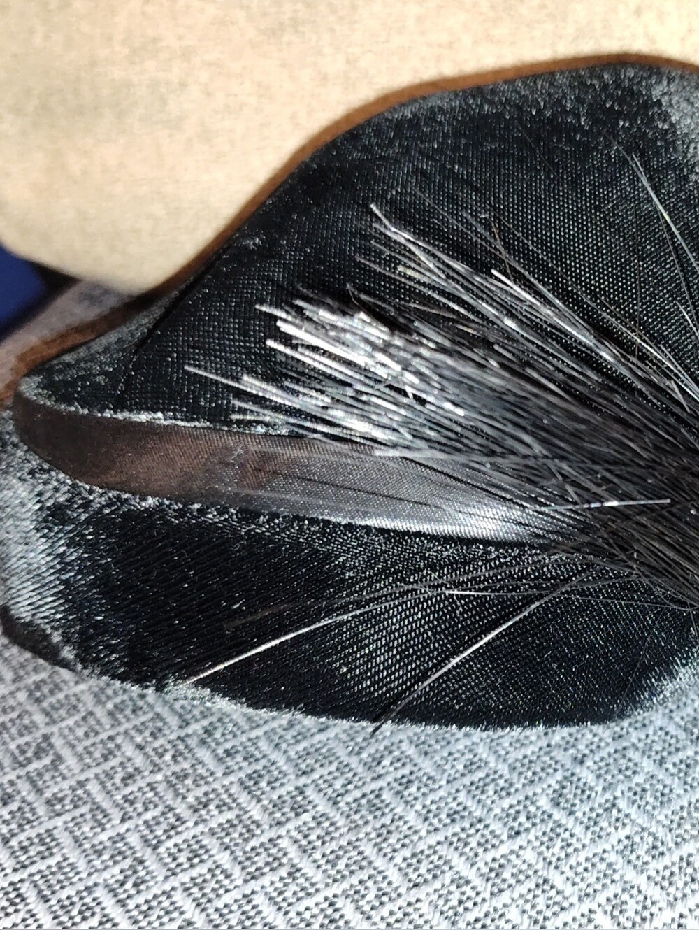 Vintage Black Velvet Feather Cocktail Hat